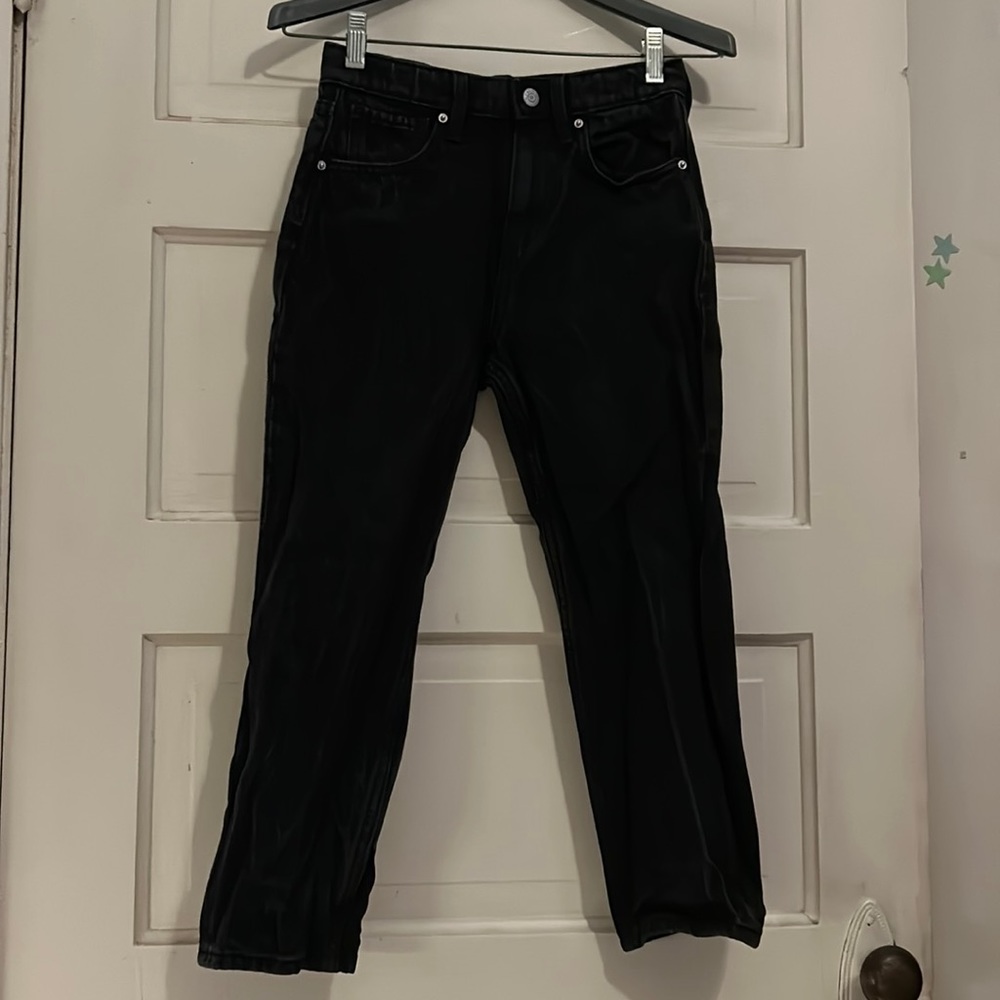 Old Navy, Size 10, High-Rise Slouchy Straight Black Jeans